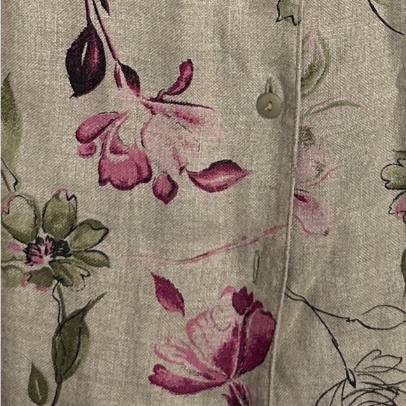 Style & Co. 100% linen floral shirt, size 18, button front, summer, breathable - Picture 3 of 9